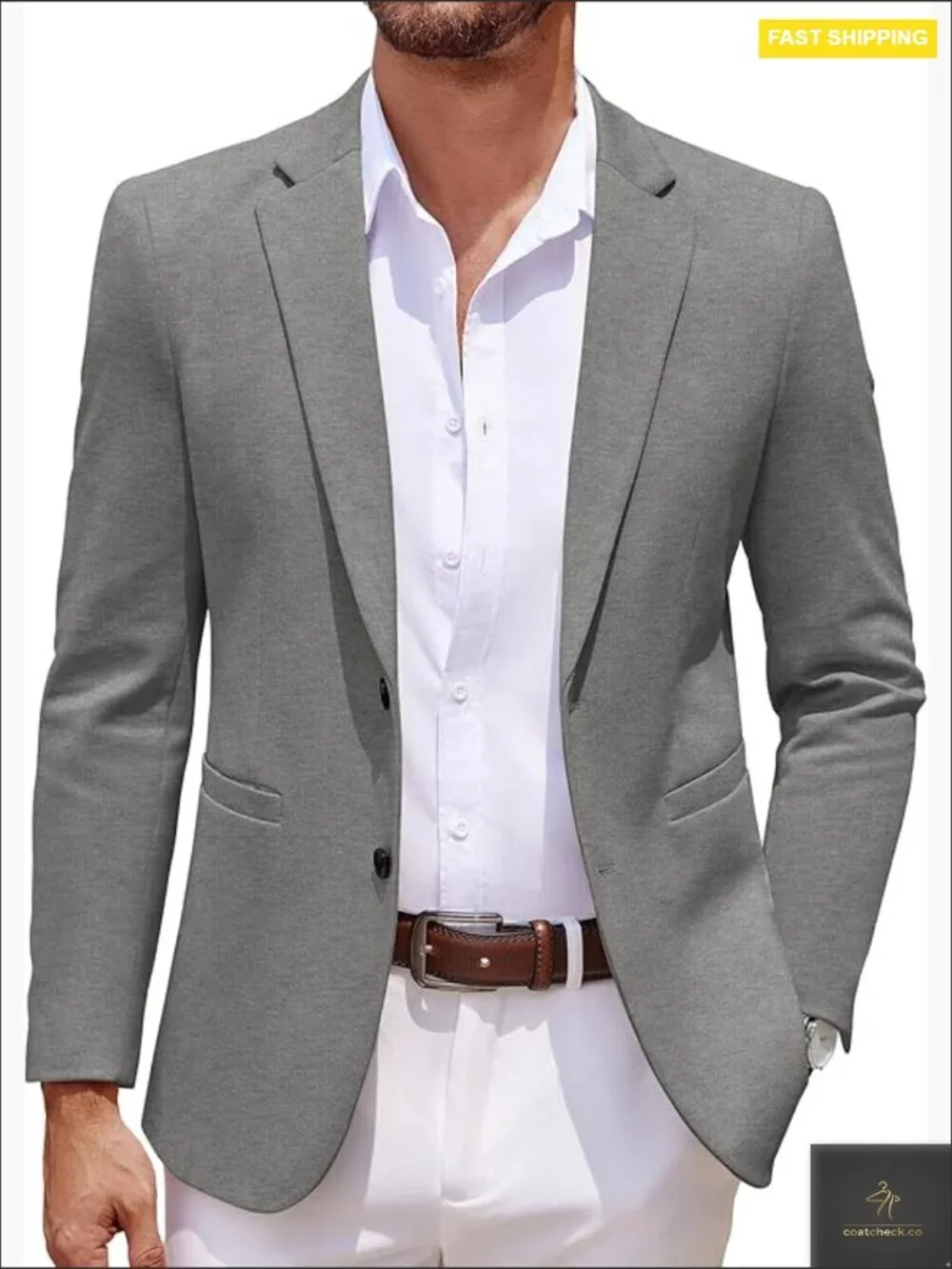 Lightweight Knit Blazer Slim Fit Sport Coat Casual Business Wear Classic